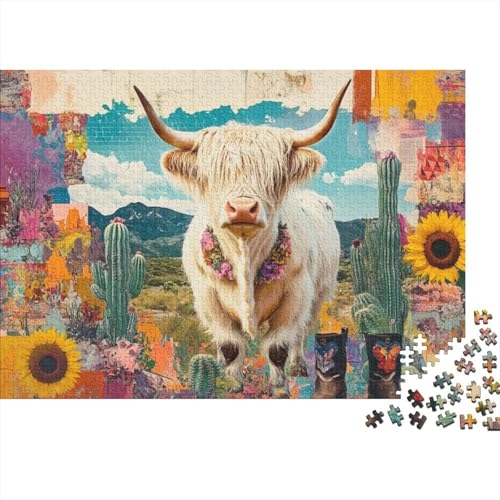 Highland Cow1000-teiliges Puzzle Für Erwachsene Und Kinder Ab 12 Jahren -Highland Cattle 1000pcs (75x50cm) von CPXSEMAZA