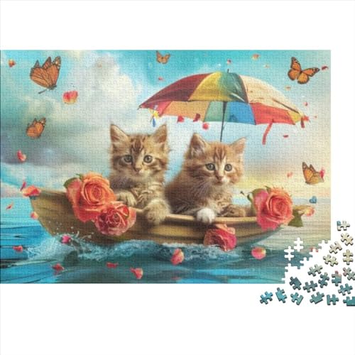 Holzpuzzle Cute Kitten 1000 Stück Puzzles Für Erwachsene | Puzzle Ehefrau Geburtstagsgeschenk | Einzigartige Puzzles 1000pcs (75x50cm) von CPXSEMAZA