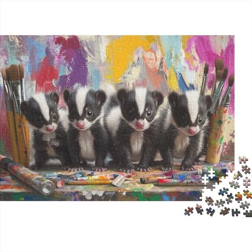 Holzpuzzle Cute Skunk 300 Stück Puzzles Für Erwachsene | Puzzle Ehefrau Geburtstagsgeschenk | Einzigartige Puzzles 300pcs (40x28cm) von CPXSEMAZA