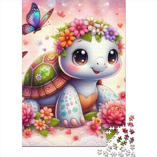 Holzpuzzle Cute Turtle 500 Stück Puzzles Für Erwachsene | Puzzle Ehefrau Geburtstagsgeschenk | Einzigartige Puzzles 500pcs (52x38cm) von CPXSEMAZA