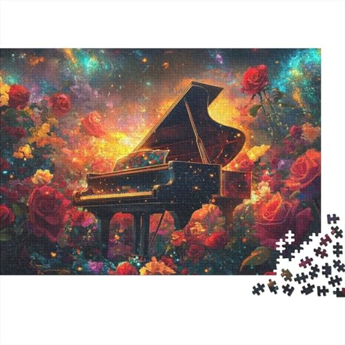 Holzpuzzle Flowers Piano 500 Stück Puzzles Für Erwachsene | Puzzle Ehefrau Geburtstagsgeschenk | Einzigartige Puzzles 500pcs (52x38cm) von CPXSEMAZA