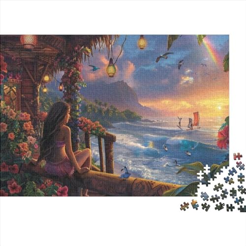 Holzpuzzle Hawaii Beach 500 Stück Puzzles Für Erwachsene | Puzzle Ehefrau Geburtstagsgeschenk | Einzigartige Puzzles 500pcs (52x38cm) von CPXSEMAZA