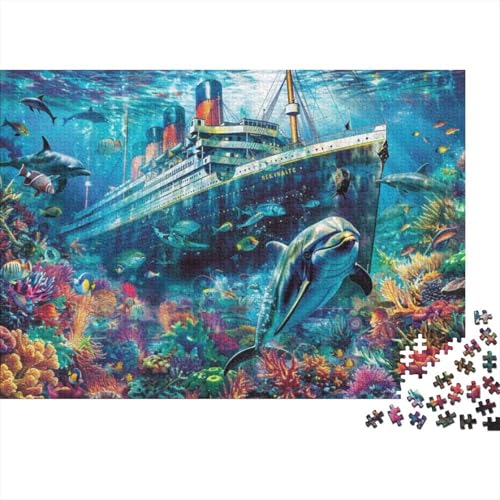 Holzpuzzle Submarine Cruise Ship 1000 Stück Puzzles Für Erwachsene | Puzzle Ehefrau Geburtstagsgeschenk | Einzigartige Puzzles 1000pcs (75x50cm) von CPXSEMAZA