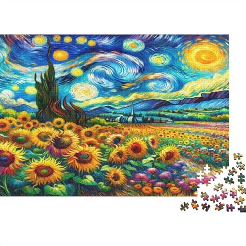 Holzpuzzle Sunflower 1000 Stück Puzzles Für Erwachsene | Puzzle Ehefrau Geburtstagsgeschenk | Einzigartige Puzzles 1000pcs (75x50cm) von CPXSEMAZA