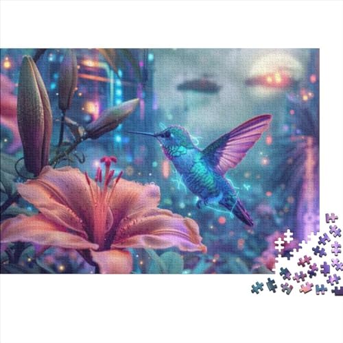 Hummingbird Jigsaw Puzzle Für Sohn/Kinder Familie Zusammen 300 Schlafzimmer Dekoration Puzzles Erwachsene 300 Stück Holz Puzzle Spiel Kinder Geschenk 300pcs (40x28cm) von CPXSEMAZA