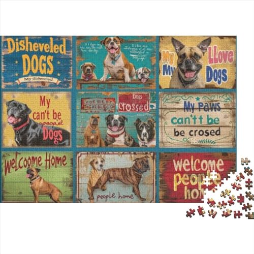 I Love Dogs Puzzle, 1000 Teile Puzzle, Erwachsene Puzzle, Einzigartiges Puzzle, Familienpuzzle, Denkspiel 1000pcs (75x50cm) von CPXSEMAZA