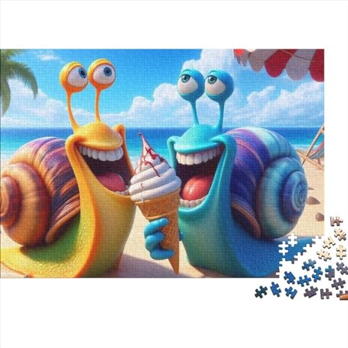 Ice Cream Snails Puzzle, 1000 Teile Puzzle, Erwachsene Puzzle, Einzigartiges Puzzle, Familienpuzzle, Denkspiel 1000pcs (75x50cm) von CPXSEMAZA