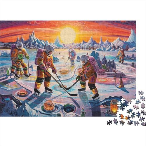 Ice Hockey at Sunset Puzzles Für Erwachsene 1000 Puzzles Für Erwachsene 1000 Teile Puzzle 1000 Teile Puzzles 1000pcs (75x50cm) von CPXSEMAZA