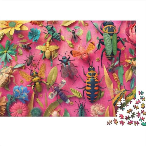 Insect Theme Puzzle, 300 Teile Puzzle, Erwachsene Puzzle, Einzigartiges Puzzle, Familienpuzzle, Denkspiel 300pcs (40x28cm) von CPXSEMAZA