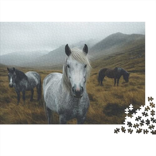 Irish Horse 1000-teiliges Holzpuzzle Für Erwachsene, 1000-teiliges Puzzle, Einzigartige Heimdekoration Und Geschenke, 1000-teiliges Puzzle, Spielzeug Und Spiele 1000pcs (75x50cm) von CPXSEMAZA