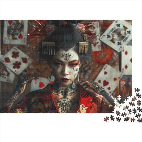 Japanese Woman Puzzle, 300 Teile Puzzle, Erwachsene Puzzle, Einzigartiges Puzzle, Familienpuzzle, Denkspiel 300pcs (40x28cm) von CPXSEMAZA