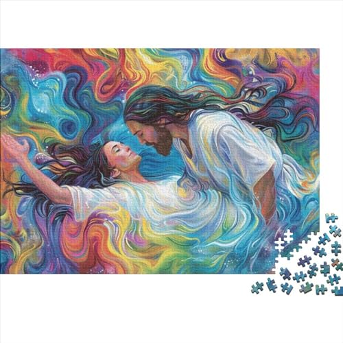 Jesus Puzzle, 300 Teile Puzzle, Erwachsene Puzzle, Einzigartiges Puzzle, Familienpuzzle, Denkspiel 300pcs (40x28cm) von CPXSEMAZA