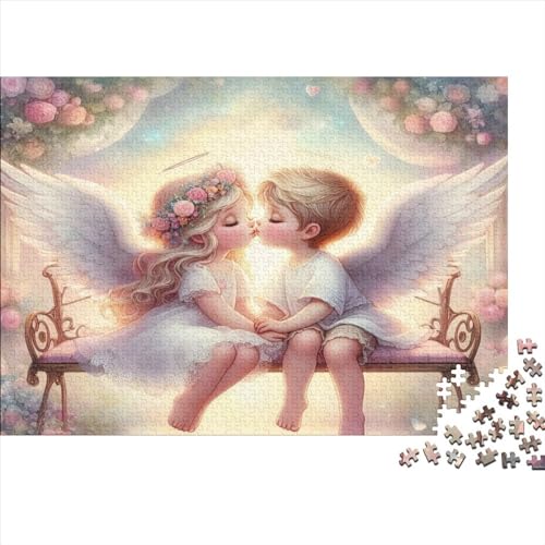 Kissing Angel Puzzle, 300 Teile Puzzle, Erwachsene Puzzle, Einzigartiges Puzzle, Familienpuzzle, Denkspiel 300pcs (40x28cm) von CPXSEMAZA