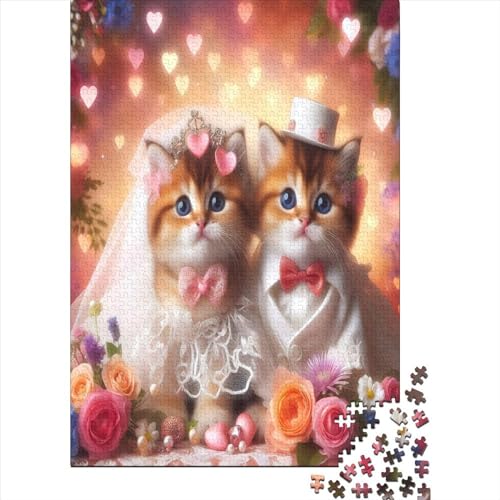 Kitten Couple Puzzles 1000 Teile Für Erwachsene Puzzles Für Erwachsene 1000 Teile Puzzle Lernspiele Heimdekoration Puzzle 1000pcs (75x50cm) von CPXSEMAZA