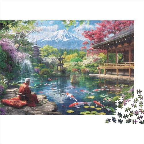 Koi Landscape Puzzle, 1000 Teile Puzzle, Erwachsene Puzzle, Einzigartiges Puzzle, Familienpuzzle, Denkspiel 1000pcs (75x50cm) von CPXSEMAZA