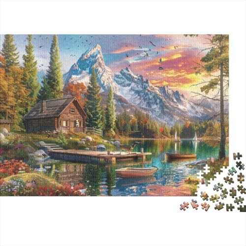 Lake House 1000 Teile Holzpuzzle Für Erwachsene Puzzle 1000 Teile Heimdekorationspuzzle 1000 Puzzles Für Erwachsene Spielzeug Und Spiele 1000pcs (75x50cm) von CPXSEMAZA