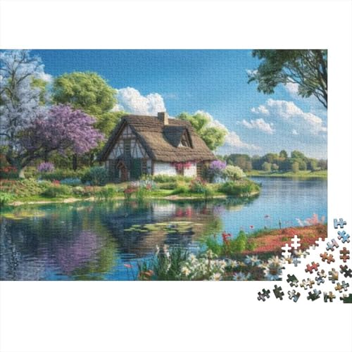 Lake House Jigsaw Puzzle Für Sohn/Kinder Familie Zusammen 300 Schlafzimmer Dekoration Puzzles Erwachsene 300 Stück Holz Puzzle Spiel Kinder Geschenk 300pcs (40x28cm) von CPXSEMAZA