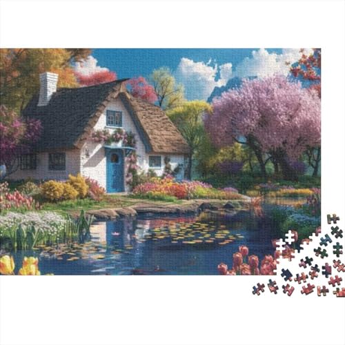 Lake House Jigsaw Puzzle Für Sohn/Kinder Familie Zusammen 300 Schlafzimmer Dekoration Puzzles Erwachsene 300 Stück Holz Puzzle Spiel Kinder Geschenk 300pcs (40x28cm) von CPXSEMAZA