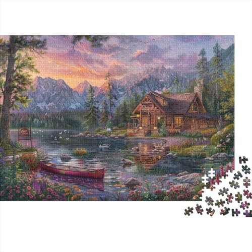 Lake House Puzzle, 300 Teile Puzzle, Erwachsene Puzzle, Einzigartiges Puzzle, Familienpuzzle, Denkspiel 300pcs (40x28cm) von CPXSEMAZA