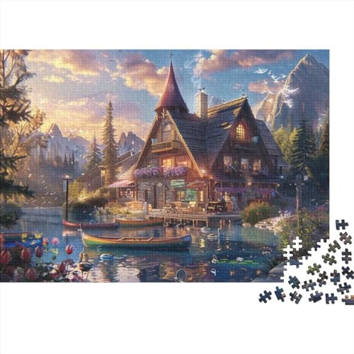 Lake House Puzzle, 300 Teile Puzzle, Erwachsene Puzzle, Einzigartiges Puzzle, Familienpuzzle, Denkspiel 300pcs (40x28cm) von CPXSEMAZA