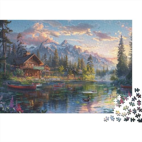 Lake House Puzzle, 500 Teile Puzzle, Erwachsene Puzzle, Einzigartiges Puzzle, Familienpuzzle, Denkspiel 500pcs (52x38cm) von CPXSEMAZA