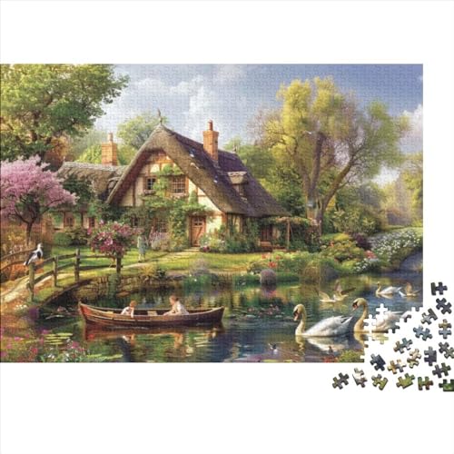 Lakeside Cabin Jigsaw Puzzle Für Sohn/Kinder Familie Zusammen 300 Schlafzimmer Dekoration Puzzles Erwachsene 300 Stück Holz Puzzle Spiel Kinder Geschenk 300pcs (40x28cm) von CPXSEMAZA