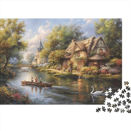 Lakeside Cabin Puzzle, 500 Teile Puzzle, Erwachsene Puzzle, Einzigartiges Puzzle, Familienpuzzle, Denkspiel 500pcs (52x38cm) von CPXSEMAZA