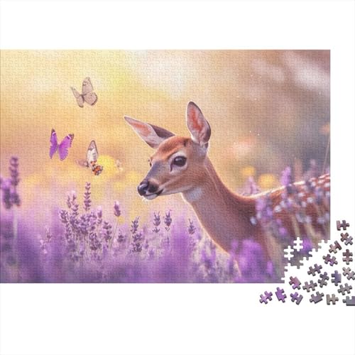 Lavender Deer Puzzles 1000 Teile Für Erwachsene Puzzles Für Erwachsene 1000 Teile Puzzle Lernspiele Heimdekoration Puzzle 1000pcs (75x50cm) von CPXSEMAZA