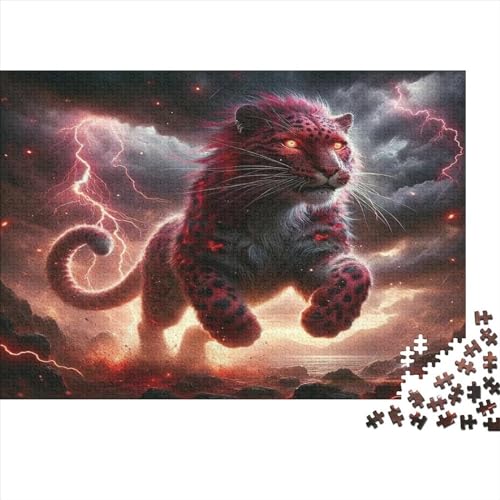 Leopard Jigsaw Puzzle Für Sohn/Kinder Familie Zusammen 300 Schlafzimmer Dekoration Puzzles Erwachsene 300 Stück Holz Puzzle Spiel Kinder Geschenk 300pcs (40x28cm) von CPXSEMAZA