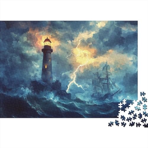 Lighthouse 500 Teile Holzpuzzle Für Erwachsene Puzzle 500 Teile Heimdekorationspuzzle 500 Puzzles Für Erwachsene Spielzeug Und Spiele 500pcs (52x38cm) von CPXSEMAZA