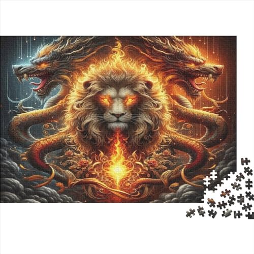 Lion and Dragon Puzzle, 500 Teile Puzzle, Erwachsene Puzzle, Einzigartiges Puzzle, Familienpuzzle, Denkspiel 500pcs (52x38cm) von CPXSEMAZA