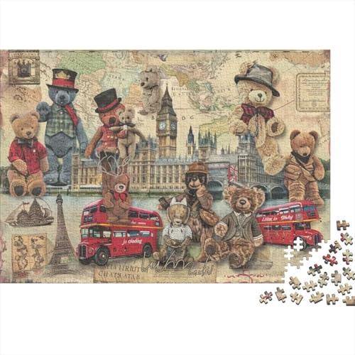 London Bears Holzpuzzle 300 Teile | Einzigartiges Puzzle | Puzzles Für Erwachsene 300pcs (40x28cm) von CPXSEMAZA