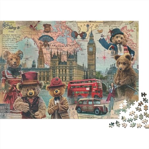 London Bears Puzzle, 300 Teile Puzzle, Erwachsene Puzzle, Einzigartiges Puzzle, Familienpuzzle, Denkspiel 300pcs (40x28cm) von CPXSEMAZA