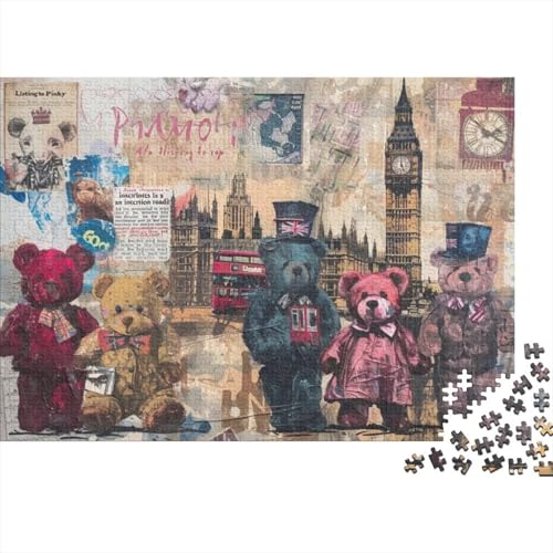 London Bears Puzzle 300 Teile Puzzle Für Erwachsene Puzzle 300 Teile Impossible Puzzle 300 Puzzles Für Erwachsene Für Erwachsene Und Kinder Ab 12 Jahren 300pcs (40x28cm) von CPXSEMAZA