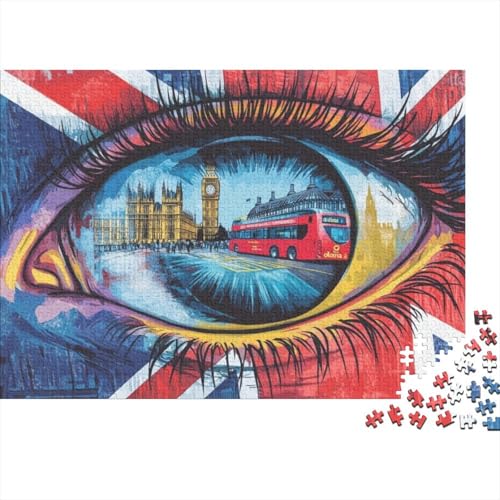 London Eye Jigsaw Puzzle Für Sohn/Kinder Familie Zusammen 500 Schlafzimmer Dekoration Puzzles Erwachsene 500 Stück Holz Puzzle Spiel Kinder Geschenk 500pcs (52x38cm) von CPXSEMAZA