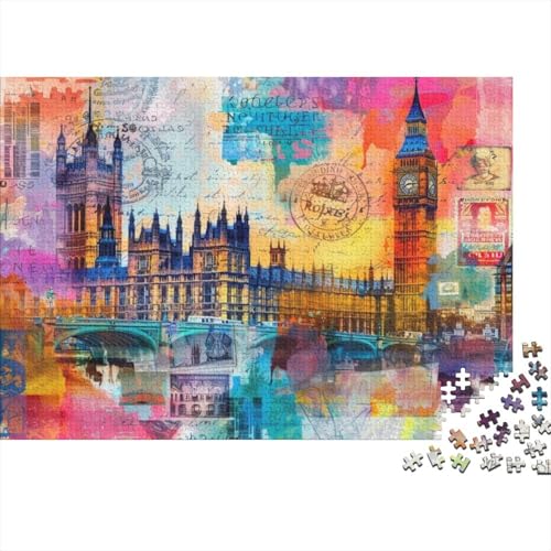 London Postcard Puzzles Für Erwachsene 500 Teile Puzzles Für Erwachsene Puzzles 500 Teile Für Erwachsene Anspruchsvolles Spiel 500pcs (52x38cm) von CPXSEMAZA