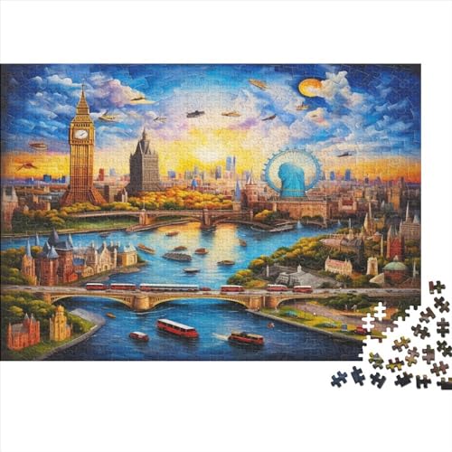 London Scenery Puzzle, 300 Teile Puzzle, Erwachsene Puzzle, Einzigartiges Puzzle, Familienpuzzle, Denkspiel 300pcs (40x28cm) von CPXSEMAZA