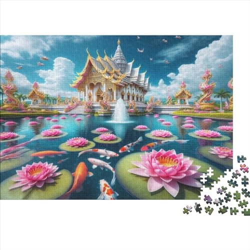 Lotus Koi Puzzles 1000 Teile Für Erwachsene Puzzles Für Erwachsene 1000 Teile Puzzle Lernspiele Heimdekoration Puzzle 1000pcs (75x50cm) von CPXSEMAZA