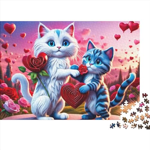 Love Cat Puzzle – Vollständig Ineinandergreifende Und Zufällig Geformte 1000-teilige Puzzles Für Erwachsene – Langlebige Puzzles Für Erwachsene Für Die Ganze Familie 1000pcs (75x50cm) von CPXSEMAZA