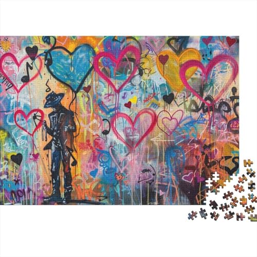 Love Graffiti Art Jigsaw Puzzle Für Sohn/Kinder Familie Zusammen 300 Schlafzimmer Dekoration Puzzles Erwachsene 300 Stück Holz Puzzle Spiel Kinder Geschenk 300pcs (40x28cm) von CPXSEMAZA