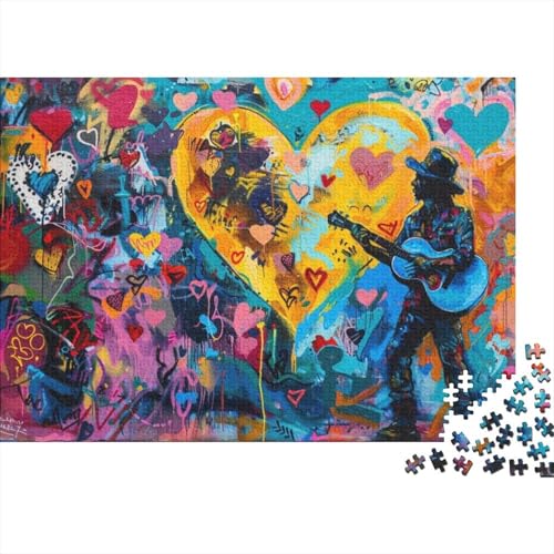 Love Guitarist Puzzle, 300 Teile Puzzle, Erwachsene Puzzle, Einzigartiges Puzzle, Familienpuzzle, Denkspiel 300pcs (40x28cm) von CPXSEMAZA