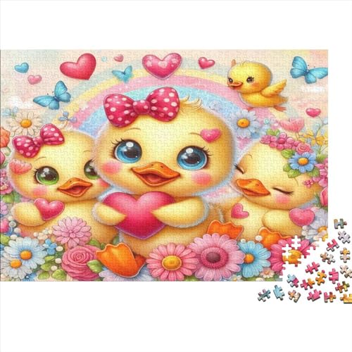 Love Little Yellow Duck Puzzle, 300 Teile Puzzle, Erwachsene Puzzle, Einzigartiges Puzzle, Familienpuzzle, Denkspiel 300pcs (40x28cm) von CPXSEMAZA