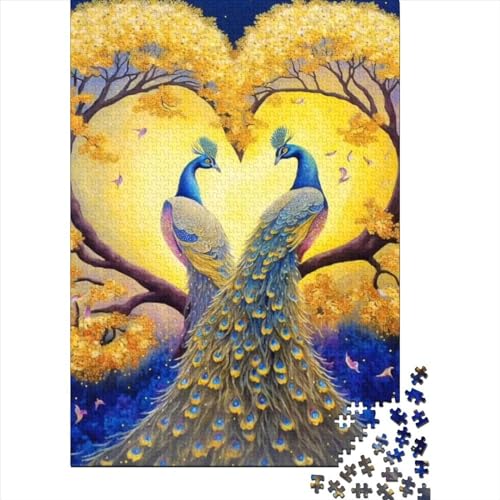 Love Peacock Puzzle, 500 Teile Puzzle, Erwachsene Puzzle, Einzigartiges Puzzle, Familienpuzzle, Denkspiel 500pcs (52x38cm) von CPXSEMAZA