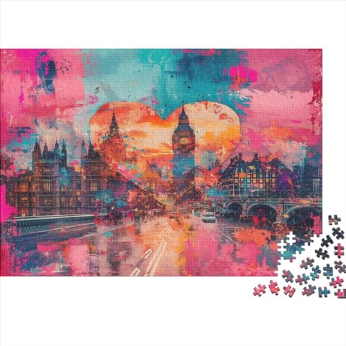 Loving London Ungelöstes 3D-Puzzle Mit 500 Teilen Für Erwachsene Und Jugendliche Ab 12 Jahren 500pcs (52x38cm) von CPXSEMAZA