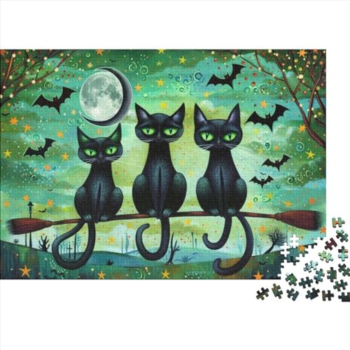 Magic Cat Puzzle, 500 Teile Puzzle, Erwachsene Puzzle, Einzigartiges Puzzle, Familienpuzzle, Denkspiel 500pcs (52x38cm) von CPXSEMAZA