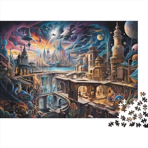 Magic World Jigsaw Puzzle Für Sohn/Kinder Familie Zusammen 1000 Schlafzimmer Dekoration Puzzles Erwachsene 1000 Stück Holz Puzzle Spiel Kinder Geschenk 1000pcs (75x50cm) von CPXSEMAZA