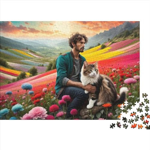 Man and Cat Puzzles Für Erwachsene 1000 Teile Puzzles Für Erwachsene, Puzzle 1000 Teile Für Erwachsene Anspruchsvolle Puzzlespiele 1000pcs (75x50cm) von CPXSEMAZA