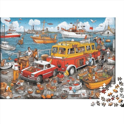 Marina Coastline Jigsaw Puzzle Für Sohn/Kinder Familie Zusammen 300 Schlafzimmer Dekoration Puzzles Erwachsene 300 Stück Holz Puzzle Spiel Kinder Geschenk 300pcs (40x28cm) von CPXSEMAZA