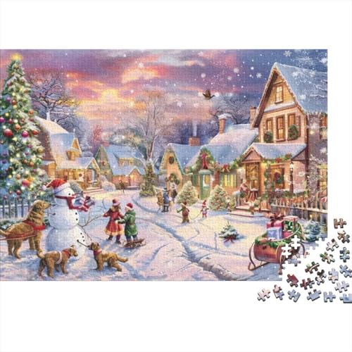 Merry Chrismas Puzzles 300 Teile Für Erwachsene Puzzles Für Erwachsene 300 Teile Puzzle Lernspiele Heimdekoration Puzzle 300pcs (40x28cm) von CPXSEMAZA