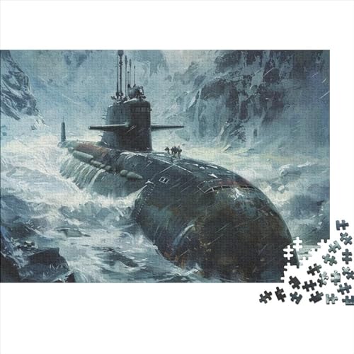 Military Submarine Jigsaw Puzzle Für Sohn/Kinder Familie Zusammen 1000 Schlafzimmer Dekoration Puzzles Erwachsene 1000 Stück Holz Puzzle Spiel Kinder Geschenk 1000pcs (75x50cm) von CPXSEMAZA